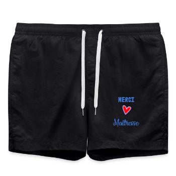 GELIEBTE. VIELEN DANK. DANKE HERRIN - Badeshorts - Schwarz - Vorne - AI Model Male 185 light (185cm)