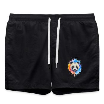 Wasserfarben Panda Splash - Badeshorts - Schwarz - Vorne - AI Model Male 185 light (185cm)