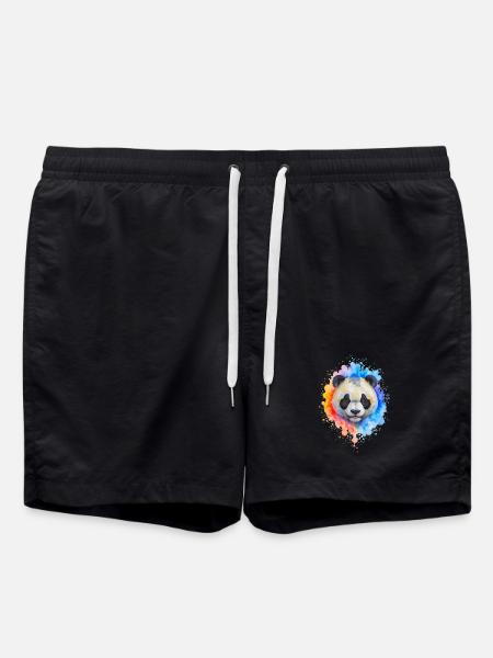 Éclaboussure de panda aquarelle - Short de bain - noir