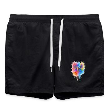 Rauschender Aquarell Phoenix - Badeshorts - Schwarz - Vorne - AI Model Male 185 light (185cm)