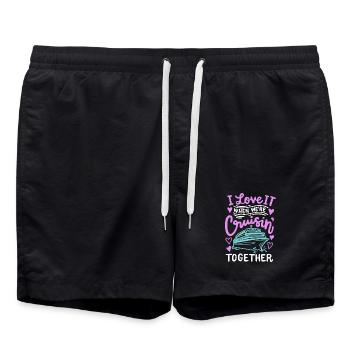 Kreuzfahrt Reise Familie Paare - Badeshorts - Schwarz - Vorne - AI Model Male 185 light (185cm)