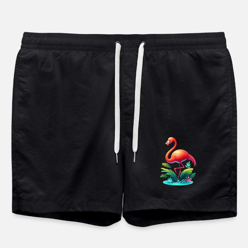 Flamingo - Badeshorts - Schwarz