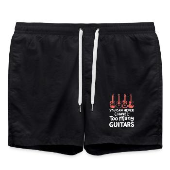 Gitarren Gitarrist Gitarrenspieler - Badeshorts - Schwarz - Vorne - AI Model Male 185 light (185cm)