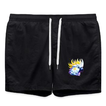 Cacatoès perroquet - Short de bain - noir - Devant - AI Model Male 185 light (185cm)