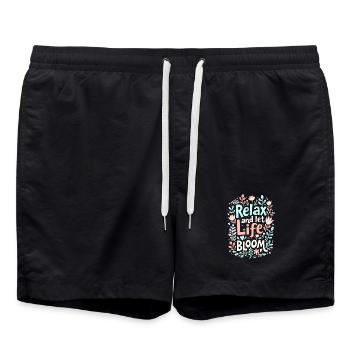 RELAX AND LET LIFE BLOOM - Swim Trunks - black - Front - AI Model Male 185 light (185cm)
