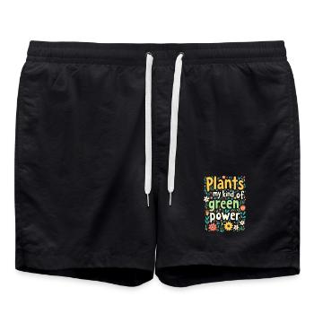 LES PLANTES : MON GENRE DE POUVOIR VERT - Short de bain - noir - Devant - AI Model Male 185 light (185cm)