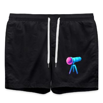 Flaches und farbenfrohes Teleskop-Design - Badeshorts - Schwarz - Vorne - AI Model Male 185 light (185cm)