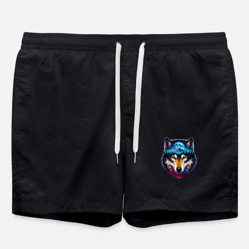 Wolf - Swim Trunks - black