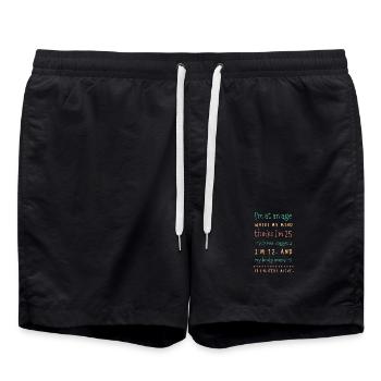 Alternder Geist, jugendliches Humor-T-Shirt - Badeshorts - Schwarz - Vorne - AI Model Male 185 light (185cm)