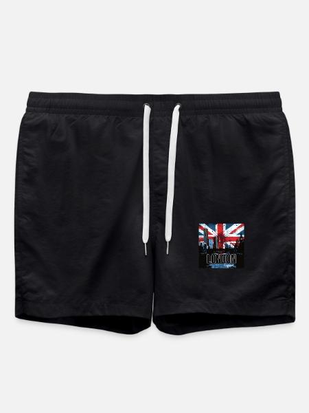 London Skyline Graffiti Union Jack - Swim Trunks - black