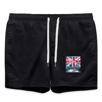 London Skyline Union Jack Splash - Swim Trunks - black - Front - AI Model Male 185 light (185cm)