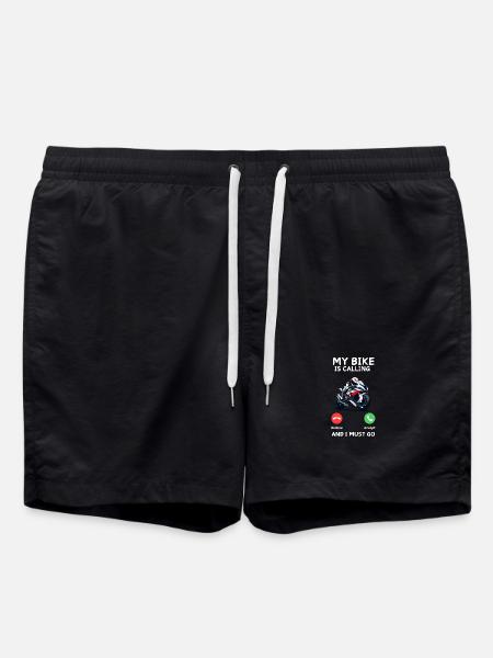 Mein Fahrrad ruft - Badeshorts - Schwarz