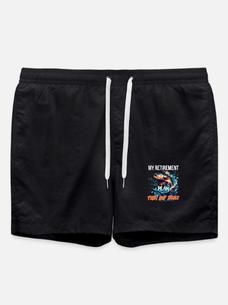 My Retirement Plan: Fish and Beer - Swim Trunks - black
