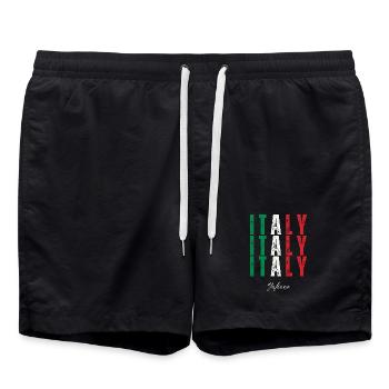Drapeau de l’Italie, fierté italienne - Short de bain - noir - Devant - AI Model Male 185 light (185cm)
