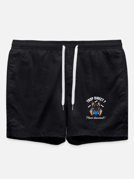 Cool French Bulldog - Swim Trunks - black