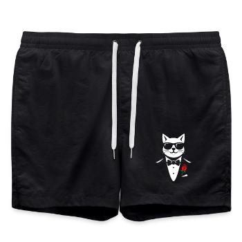 The Cool Cat - Badeshorts - Schwarz - Vorne - AI Model Male 185 light (185cm)
