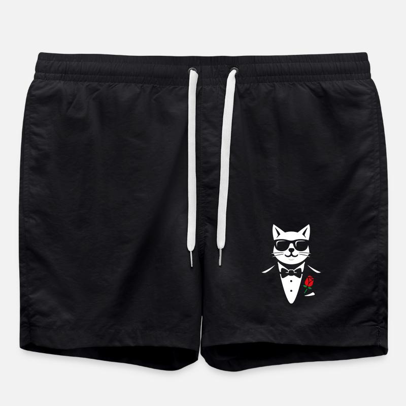 Le chat cool - Short de bain - noir