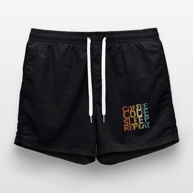 Coffee Code Sleep Repeat – Entwickler Design Badeshorts