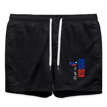 Fabriqué en Russie, design vertical - Short de bain - noir - Devant - AI Model Male 185 light (185cm)