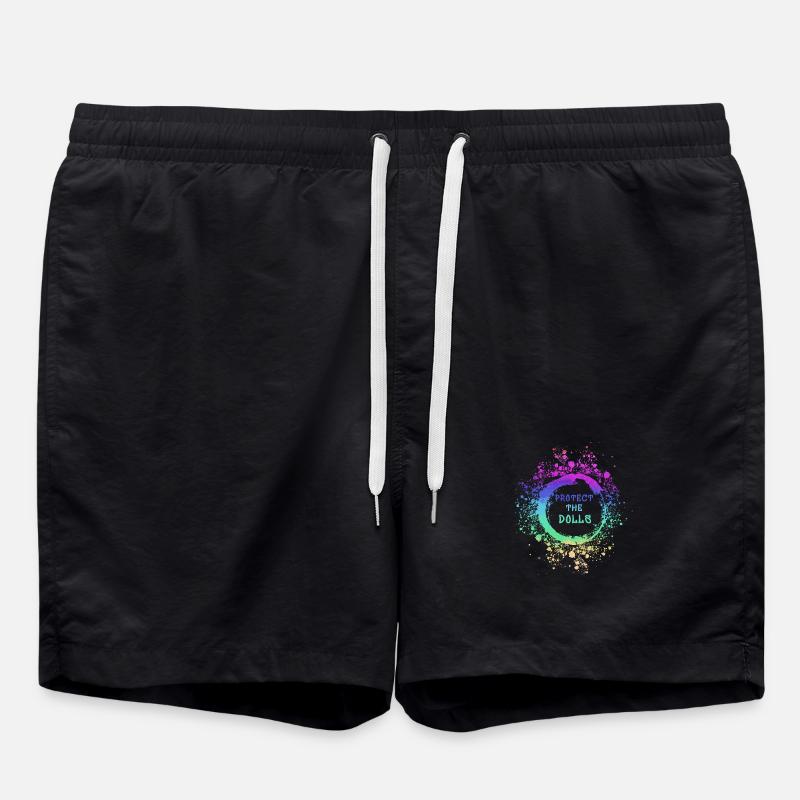 trans, pride, LGBT,regenbogen, protect the dolls - Swim Trunks - black