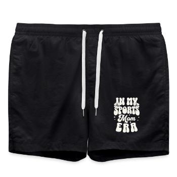 In My Sports Mom Era – Proud Athletic Mom Zitat - Badeshorts - Schwarz - Vorne - AI Model Male 185 light (185cm)