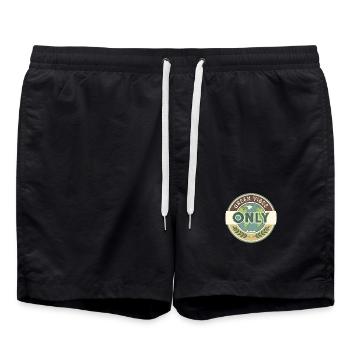 Vintage Globe Green Vibes Only - Badeshorts - Schwarz - Vorne - AI Model Male 185 light (185cm)