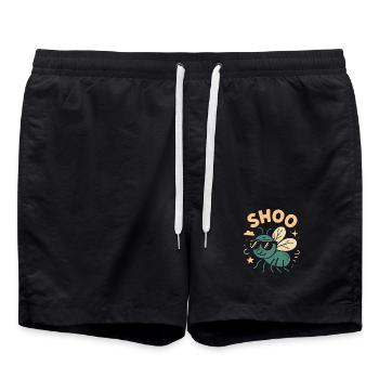 Shoo Fly Lustige Hassfliegen Shoo Fly - Badeshorts - Schwarz - Vorne - AI Model Male 185 light (185cm)