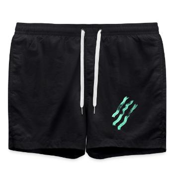 Abstract lines - minimalism - Swim Trunks - black - Front - AI Model Male 185 light (185cm)