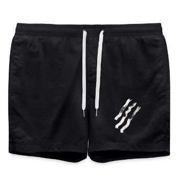 stripes abstract - Swim Trunks - black - Front - AI Model Male 185 light (185cm)