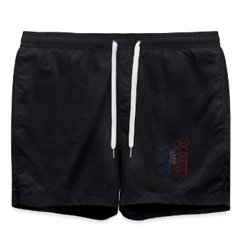 Artistic Paris Souvenir Street Art Style - Swim Trunks - black - Front - AI Model Male 185 light (185cm)