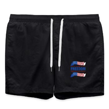 Motifs élégants du drapeau de la liberté - Short de bain - noir - Devant - AI Model Male 185 light (185cm)