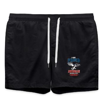 Fier design américain avec aigle - Short de bain - noir - Devant - AI Model Male 185 light (185cm)