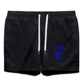 Raupe Boden Loch süß lächelt freundlich glücklich - Badeshorts - Schwarz - Vorne - AI Model Male 185 light (185cm)