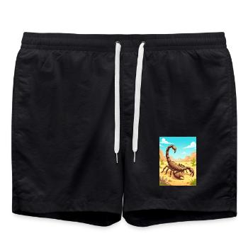 Deathstalker Scorpion – deadly  in desert - Swim Trunks - black - Front - AI Model Male 185 light (185cm)