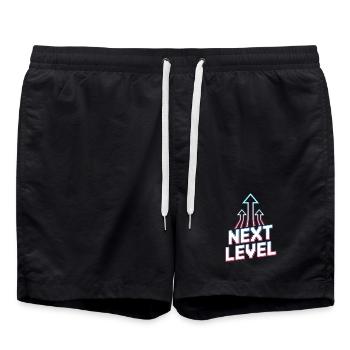 Next Level Gamer Pixel Retro Aufstieg Pfeile - Badeshorts - Schwarz - Vorne - AI Model Male 185 light (185cm)