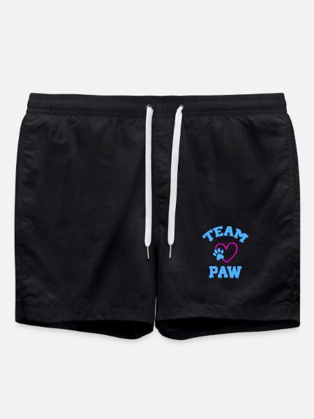 Team Paws Heart Logo - Swim Trunks - black