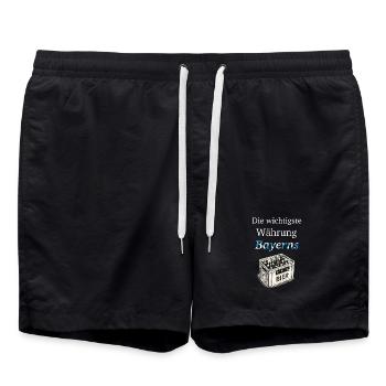 The most important currency of Bavaria - Swim Trunks - black - Front - AI Model Male 185 light (185cm)