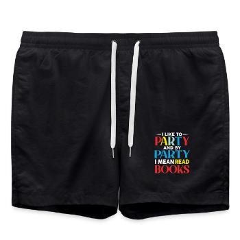 Coloration Typo Design - Short de bain - noir - Devant - AI Model Male 185 light (185cm)