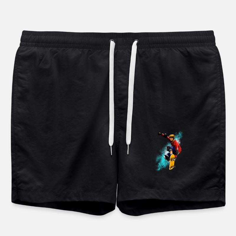 Skateboard Sprung Neon Splash - Badeshorts - Schwarz