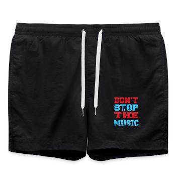 Don´t stop the music - Badeshorts - Schwarz - Vorne - AI Model Male 185 light (185cm)