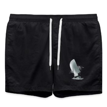 Segelboot - Badeshorts - Schwarz - Vorne - AI Model Male 185 light (185cm)