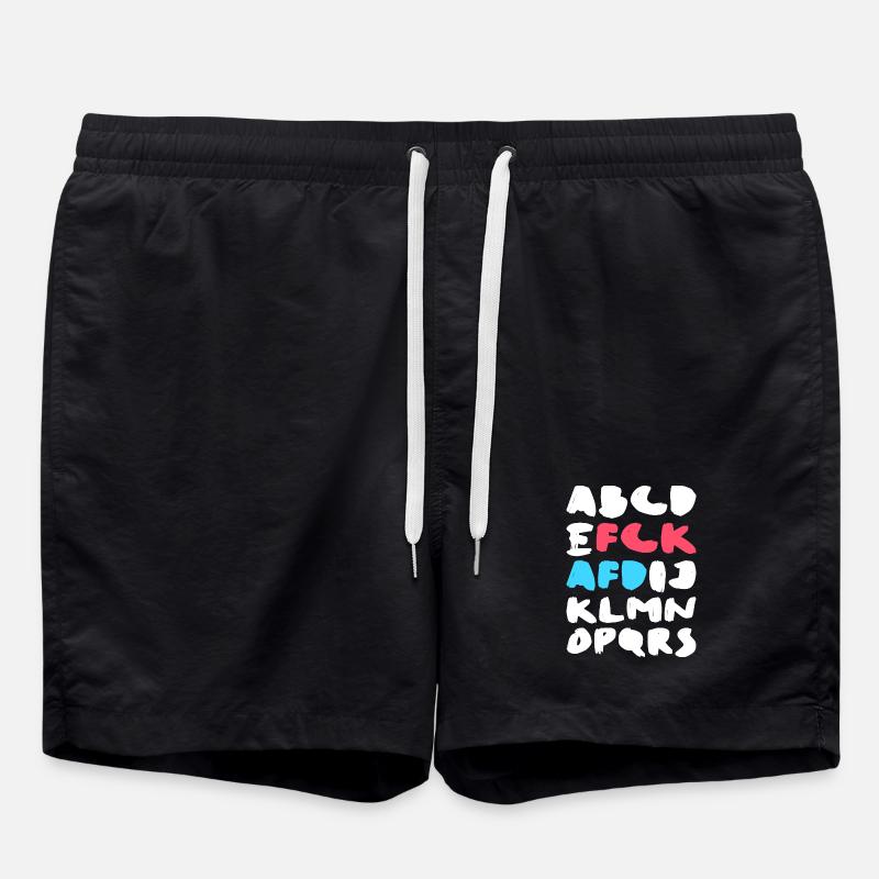 FCK AFD | Political Statement Design - Swim Trunks - black
