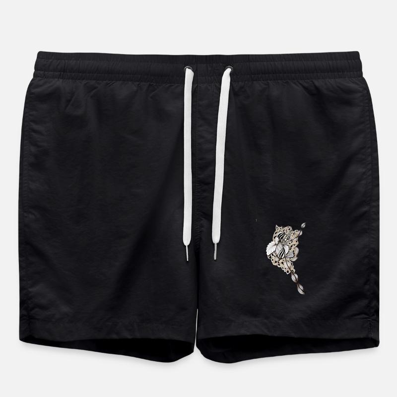 Fleur Mandala Plume Art - Short de bain - noir