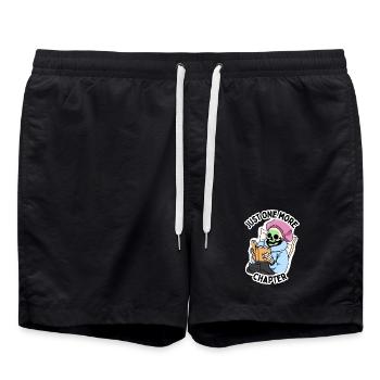 Book lover reading session - Swim Trunks - black - Front - AI Model Male 185 light (185cm)