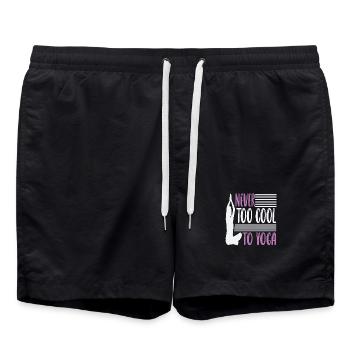 Never to cool to yoga - Swim Trunks - black - Front - AI Model Male 185 light (185cm)