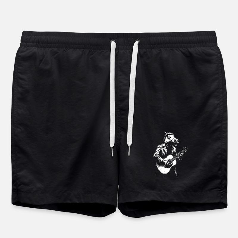Guitare cheval en costume - Short de bain - noir