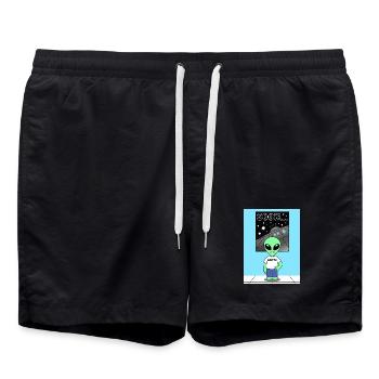 Alien devant le vaisseau spatial Terre - Short de bain - noir - Devant - AI Model Male 185 light (185cm)