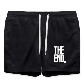 The End Finale – Gerechtigkeit Filmspiel Abspann - Badeshorts - Schwarz - Vorne - AI Model Male 185 light (185cm)