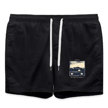 Psalm 23 The Lord Is My Shepherd Hirte Schafe - Badeshorts - Schwarz - Vorne - AI Model Male 185 light (185cm)