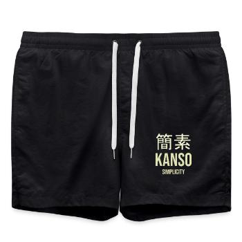 Kanji Simplicité Épurée - Short de bain - noir - Devant - AI Model Male 185 light (185cm)
